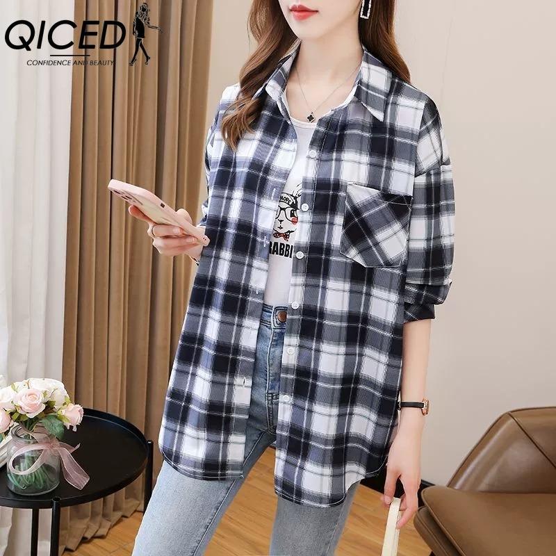 QICED Mote dame avslappet langermet POLO-hals bluser og skjorter