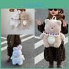 Mochila Adorável de Pelúcia Macia de Urso e Coelho Para Crianças Leve Mochila Escolar