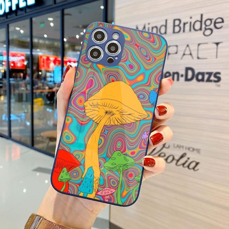 Coole seltsame Kunst-Telefonhülle für iPhone 14 13 12 11 Pro Max X XR XS 8 7 Plus Flüssigglas-Farbtelefonabdeckung