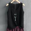 Fashion Large Size Ice Silk Suspender Vest Women's V Neck Knitted Bottoming Shirt Sleeveless Top Elegant Solid Color Loose Casual Simple Shirts