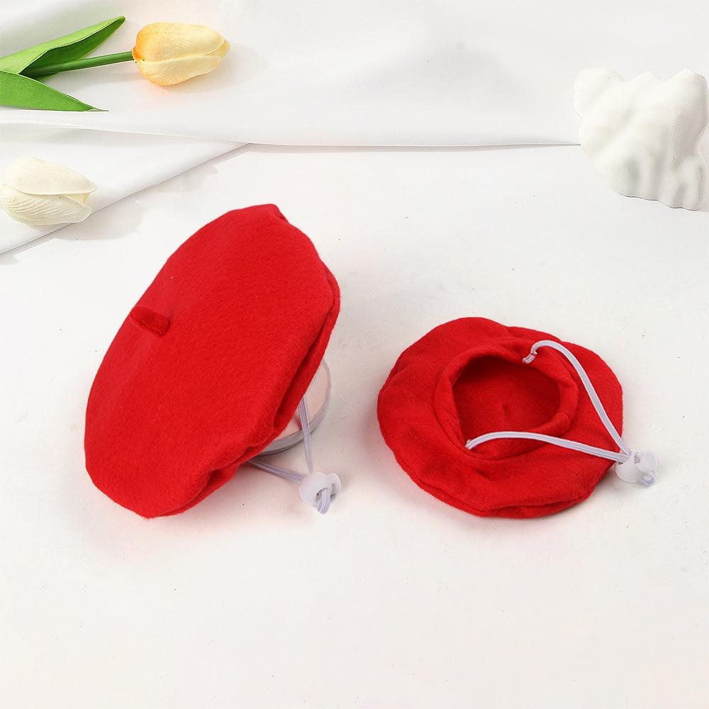 Cute Adorable Cat Beret Hat Red Black Pet Costume Accessories Cat Dog Caps Fashionable Pet Headwear for Photos & Parties