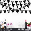 26FT Black Silver 30th Birthday Party Decorations Fabric Pennant Banner Garland Streamers for Women Mens Dirty Thirty 30 and Fabulous Birthday Cheers