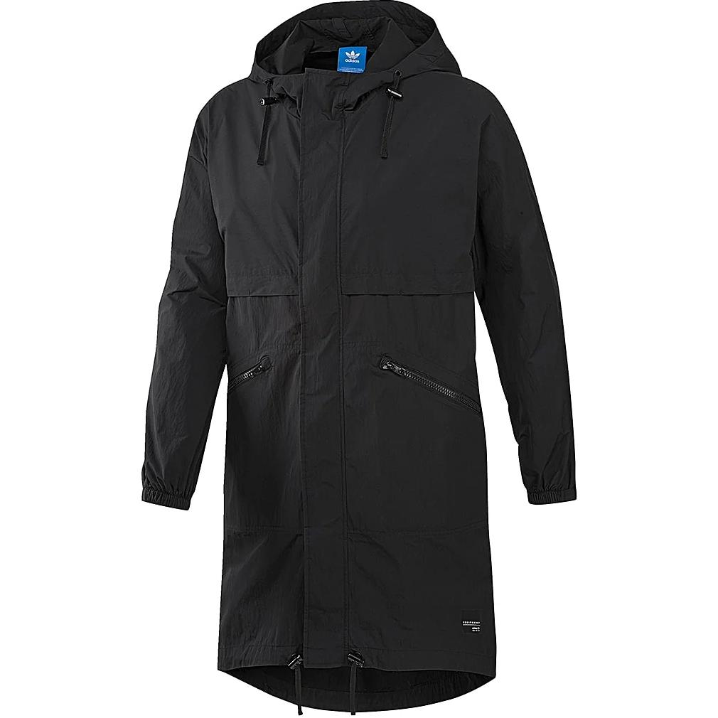 Adidas Originals Equipment Hooded Zip Comfortable Long Sleeve Parka Men outerwear Black BR6740 S
