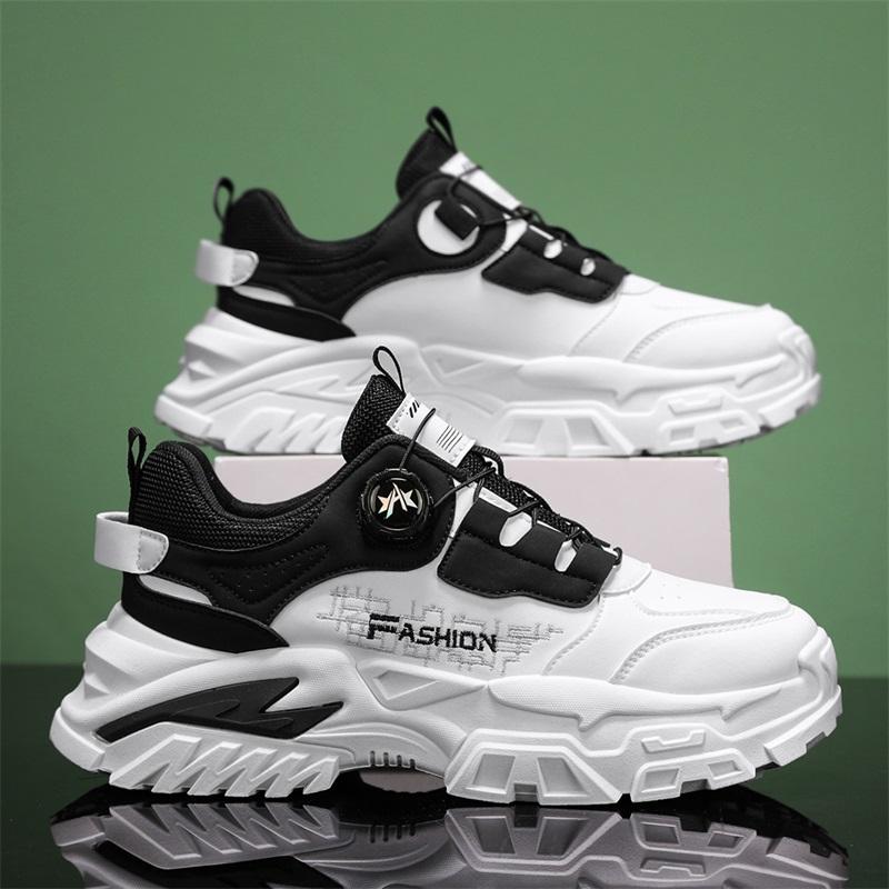 BY spring new rotary buckle sports and leisure versatile platform men's shoes dad shoes, beige