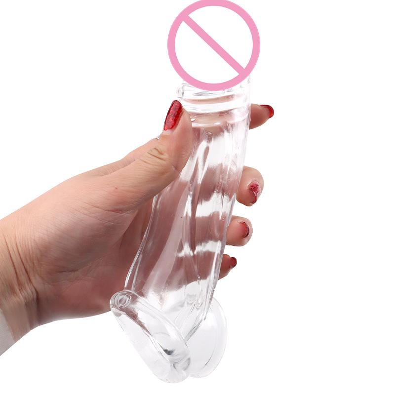 18cm Silicone Long Penis Extension Sleeve Reusable Condom Dick Extender Cock Enlargement Penis Ring Sex Toys for Men