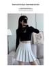 Women's High Waist White Pleated A-line Skirt for Tall Girls, Extra Long, Spring/Autumn 2025, Hip-Wrapping JK Style