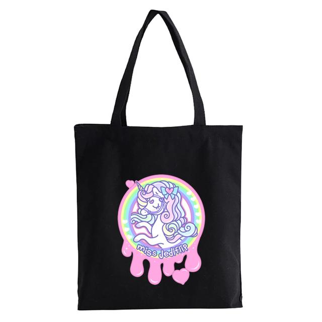 Dabbing Unicorn Panda anime Nákupní taška Dospívající studenti opakovaně použitelná plátěná taška taška na kabelku Dámská taška přes rameno Bolsas