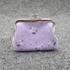 Floral Canvas Coin Purse, Women Change Purse with 2 Compartments, Kiss Lock Closure Pouch for Cash Coins Cards