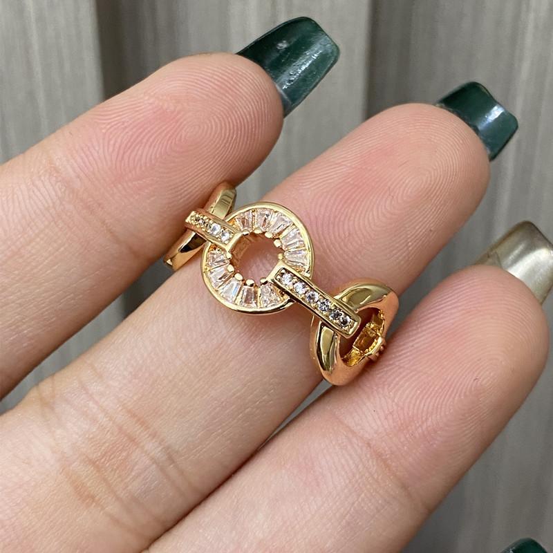 18k Plated Micro-inlaid Diamond Circle Ring Exquisite Ins Niche Non-fading Ring