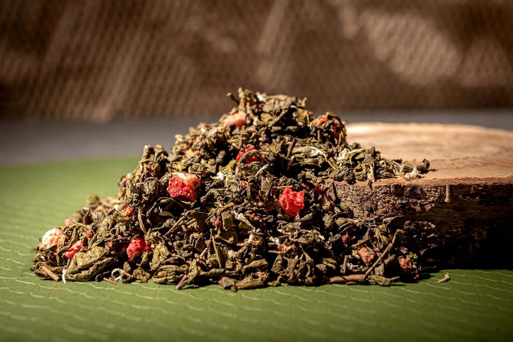 Herbata Zielona Truskawkowa 50 G Gunpowder Z Truskawką I Bławatkiem