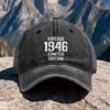 FourSeason MultiFunctional Vintage Washed Baseball Cap Retro  Digital Printed Personalized Peaked Cap Casual Trendy Blac