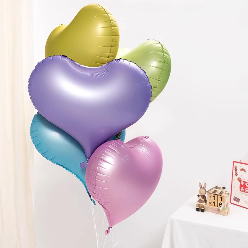 22 Inch Peach Heart Nylon Matte Valentine'S Day Wedding Birthday Party Aluminum Film Balloon Heart-Shaped Love Floating Air Ball