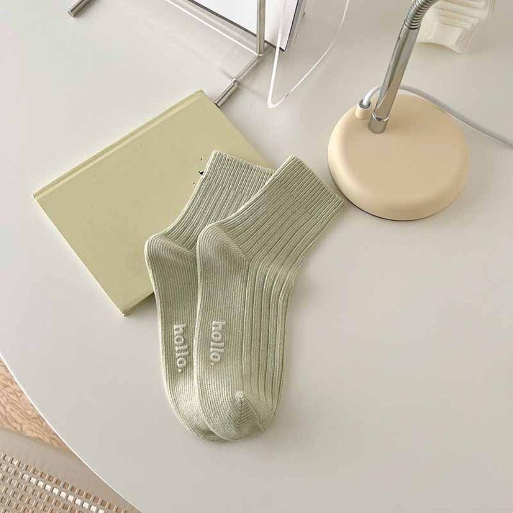 10Pairs Candy Color Mid-calf Socks Breathable Sweet Socks Women Fashion Mid Tube Socks  Streetwear