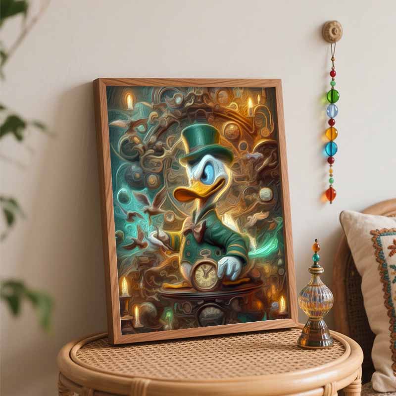 Disney Oil Painting Kit Canvas Steampunk Duck DIY Home Decor Gift
