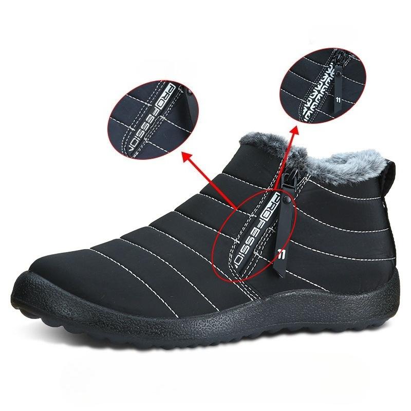 Men's High Quality Winter Snow Boots with Collar & Zipper Closure - Slip-Resistant EVA Sole, Warm Fabric Upper