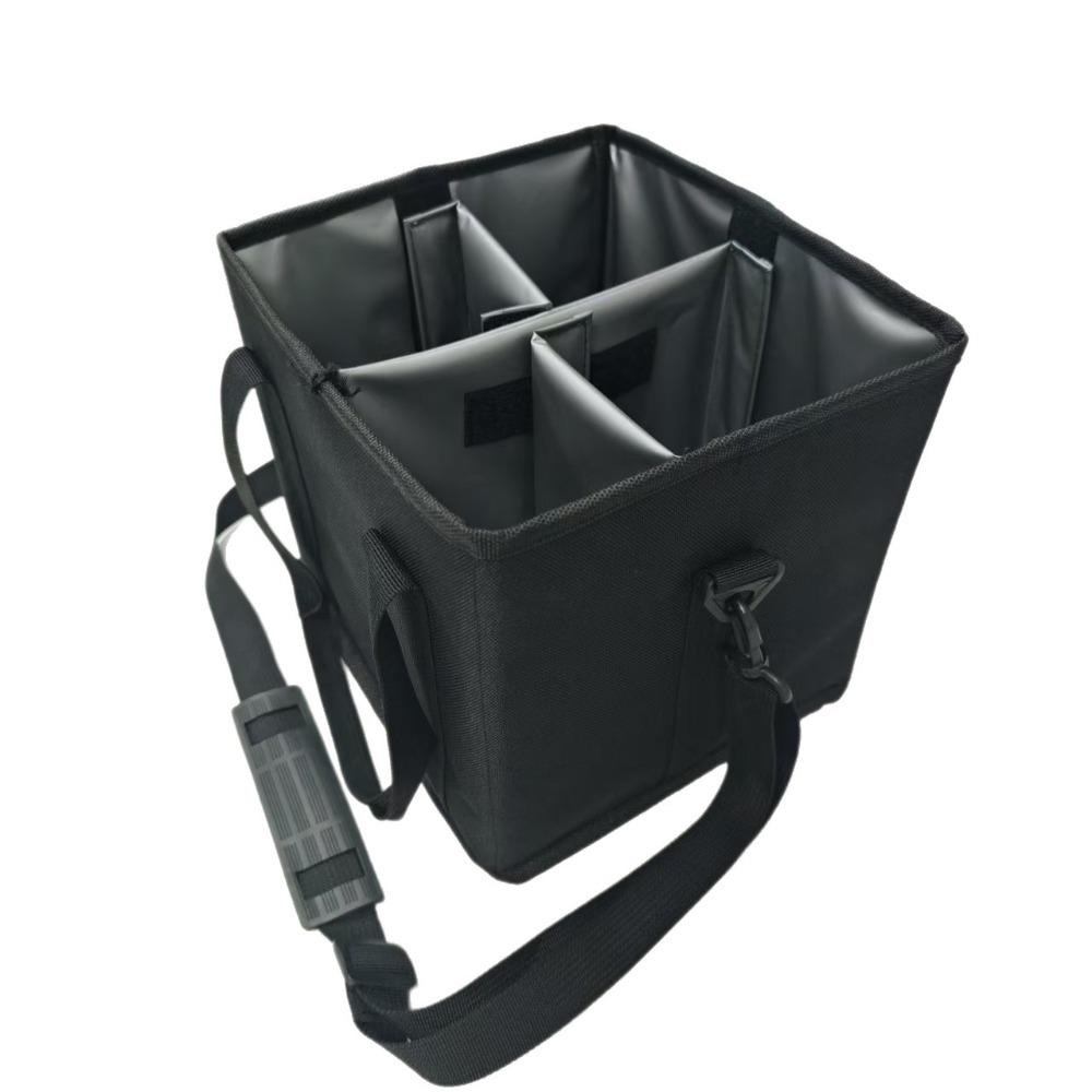 

4 Compartment Vehicle Drink Storage Bag Large Capacity Car Cup Storage Pouch Outdoor Hiking чорний