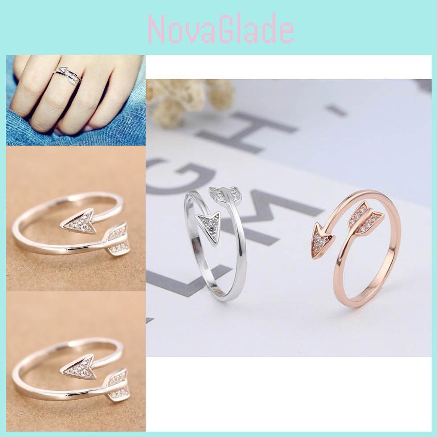 Koreanischer Stil Herzförmiger Pfeilring Verstellbar Offener Zehenring S925 Silberschmuck