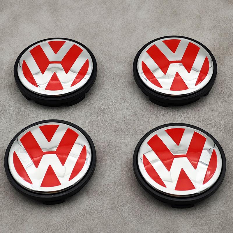 2026 New For VOLKSWAGEN VW 4pcs 56mm Red Car Wheel Center Caps Rim Hub Caps For VW Volkswagen Golf Jetta Bora Polo Santana Cross