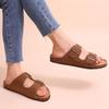 Fashion Litfun 2024 Fashion Flats Sandals Women Leather Cork Slippers Summer Arch Support House Slippers Unisex Classic Beach Slippers