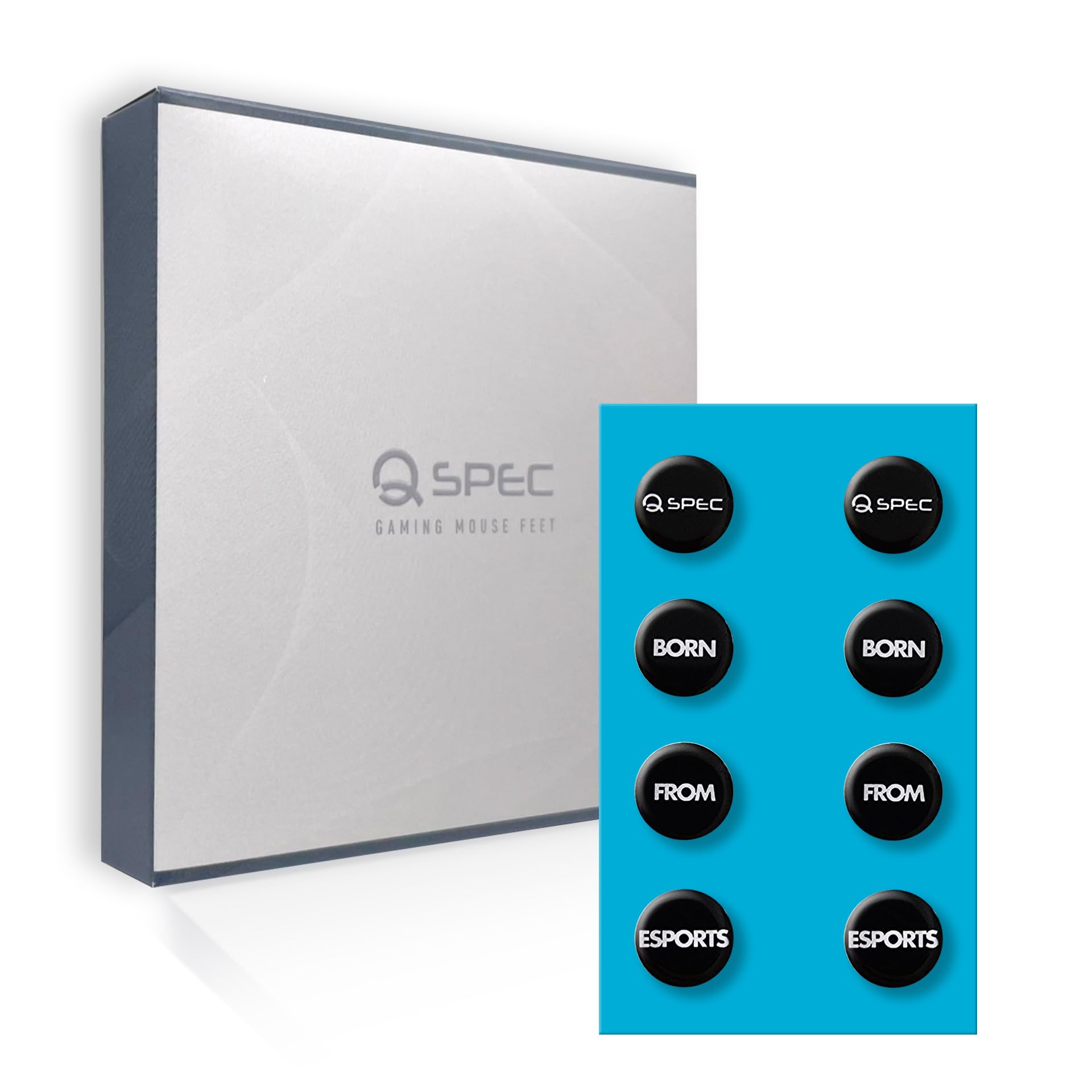 

QSPEC Gaming Glass Mouse Universal Round 8 Universal Gaming Mouse Super Round Professional Grade Soles, 7mm, Pieces, Soles, Wireless, Edge,