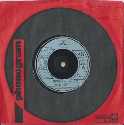 7inch Record RITCHIE FAMILY - American Generation 6007199 Mercury 1978 UK Soul/Funk Used