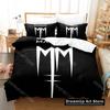 Set Biancheria da Letto Marilyn Manson Stampa 3D Ragazzi Ragazze Twin Queen King Size Copripiumino Federa Letto ragazzi Adulto Tessile per la Casaextile