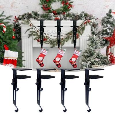 Christmas Stocking Holder 2-in-1 Mantel Wreath Hanger No Drill Heavy Duty Adjustable Hook for Mantel Front Door Xmas Decoration