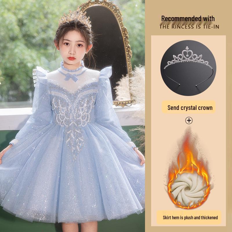 High-End Girls' Princess Formal Dress for Piano Performances and Evening Events