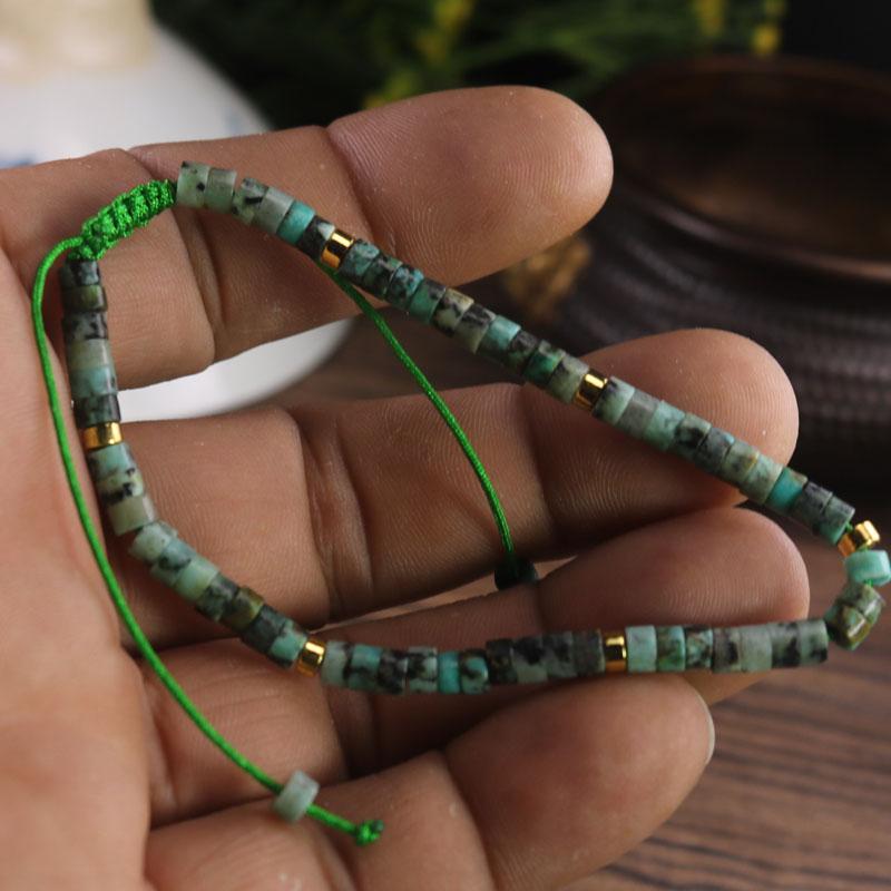 Turquoise Handmade 4mm Tibetan Beads Healing Calming Minimalist Women Bracelet