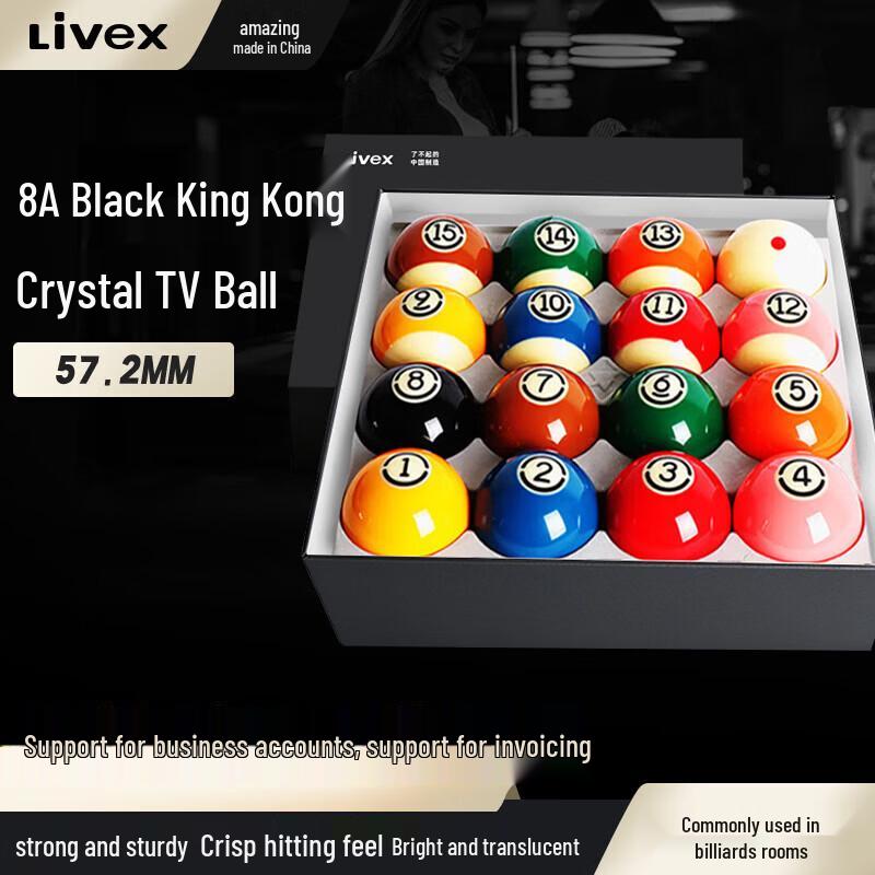 LIVEX Black Diamond Professional Billiard Ball Set