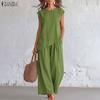 Women Irregular Sleeveless Vest Tops and Pants Summer Two Piece Suit Sets