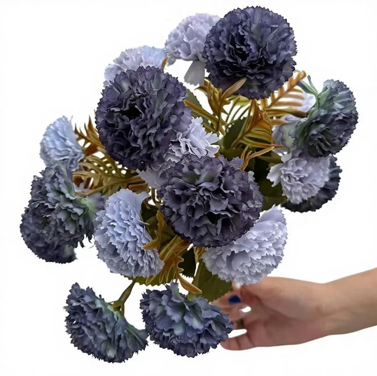 3pcs Carnation Artificial 18 Heads Fake Flower Bouquet Large Bouquet Flowers Photography Props Wedding Floral Arrangement