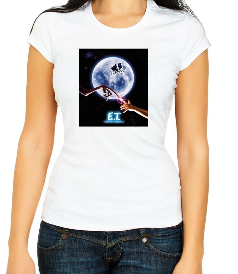 

Movie Poster E.T the extra terrestria 3/4 Short Sleeve T Shirt Woman G093 4XL