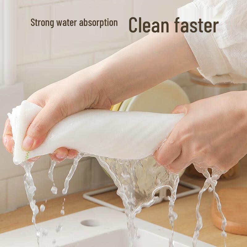 Rainbow Non-Stick Oil Absorbent Kitchen Dishcloth - Lint-Free Cotton Yarn Scouring Pad