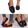 Scarpe Basse con Fiocco a Farfalla per Donna in Materiale PU con Suola in Gomma Antiscivolo