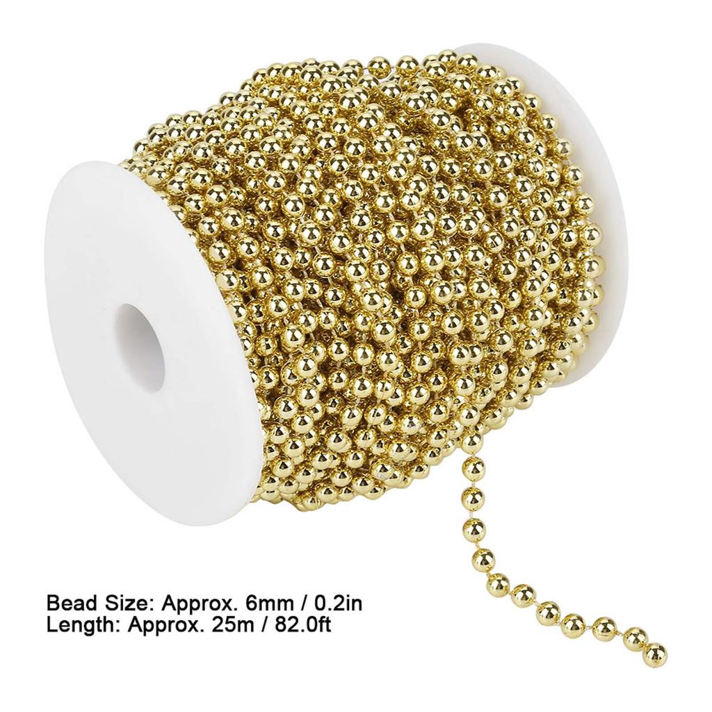 25mCelsiusroll Electroplating Pearl Wire Beads Garland String   Wedding Decoration 6mm(sliver)