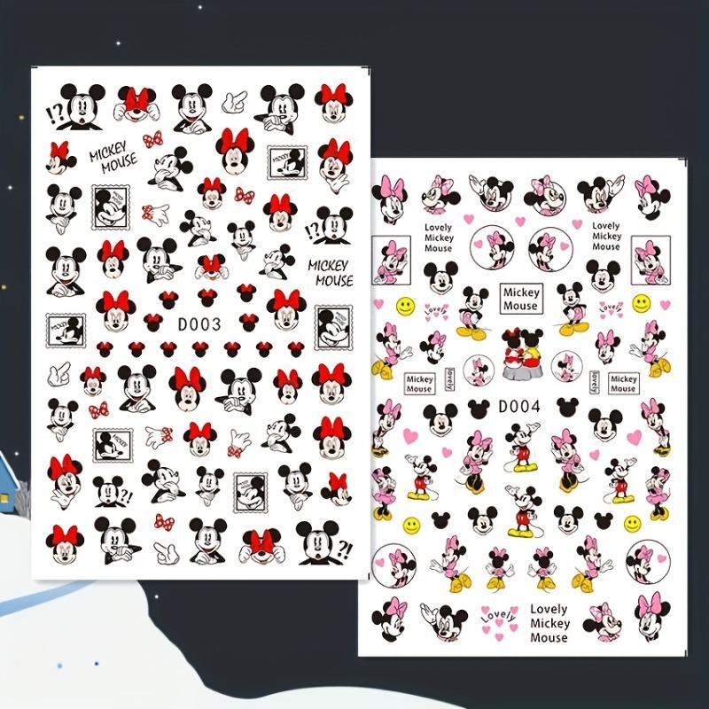 3pcs Disney Cartoon Adhesive Nail Stickers Nail Decorative Decals Nail Sliders Stitch Mickey 3D Stickers Press on Nails
