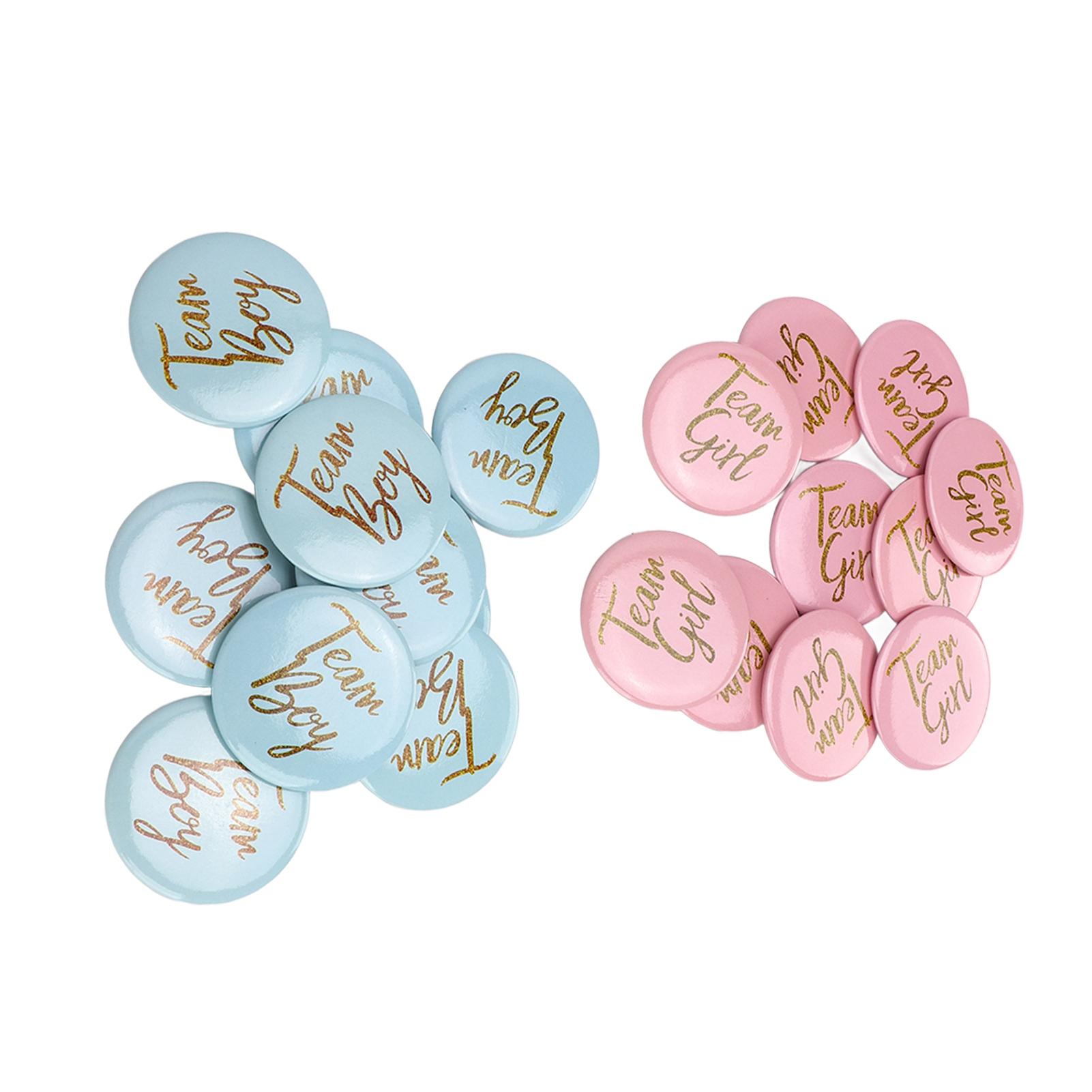 

3packs Gender Reveal Button Pin Metal Material Blue Pink English Pattern Attractive Decorative Party Gender Reveal Badge белый