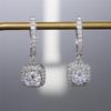 925 Sterling Silver Trendy Square Shape Drop Earrings Brilliant Bridal Engagement Wedding Jewelry Elegant Female Dangle EarringGood product