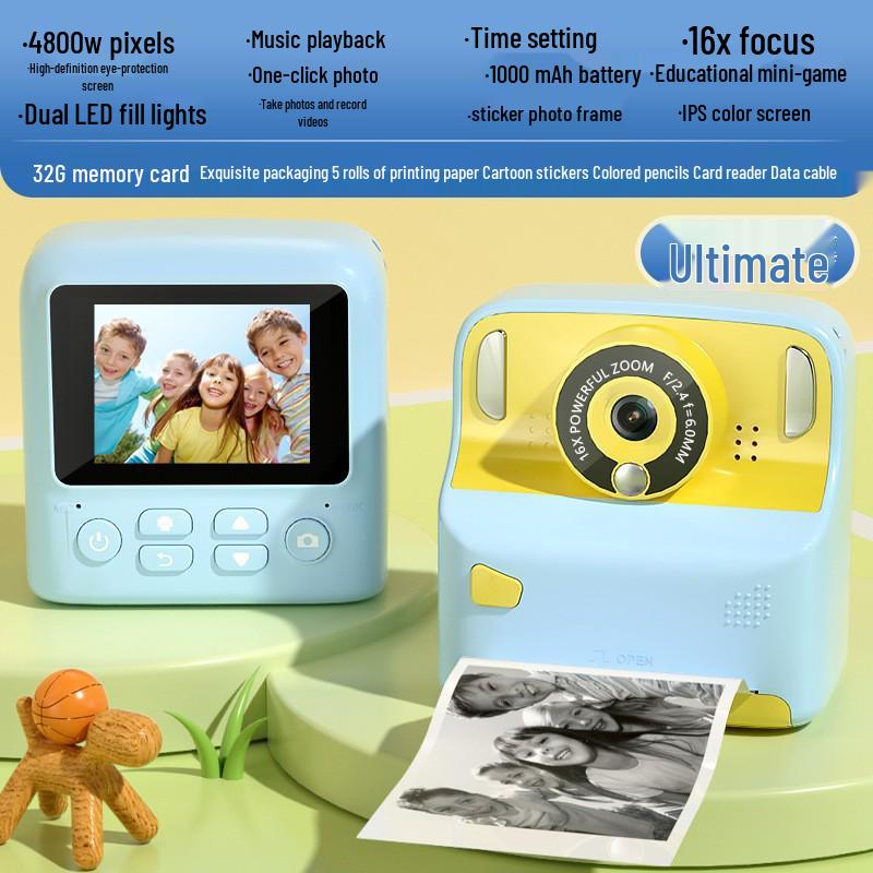 Portable Children's Educational Instant Print Camera - High-Definition Digital Photos