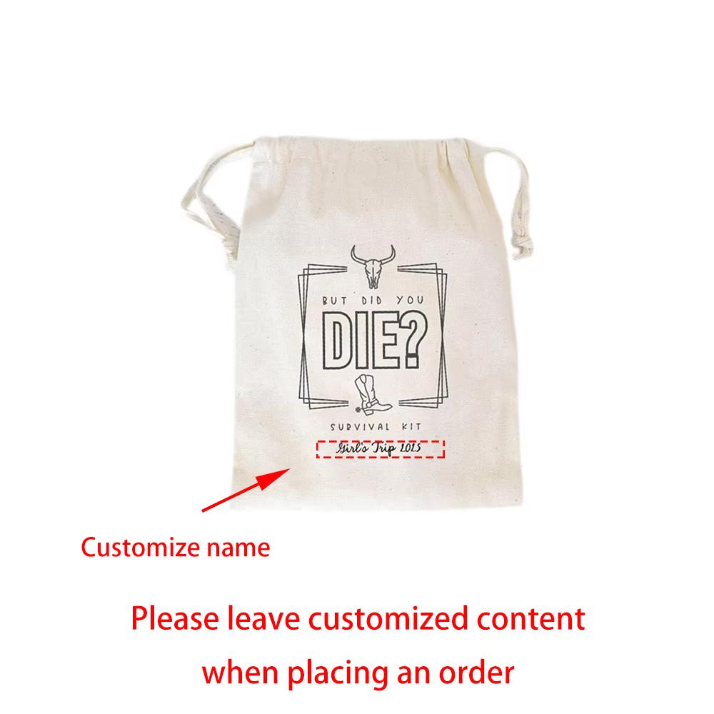 

Personal 5Pcs But Did You Die Theme Favor Bag Bachelorette Hangover Party Nash Bash Trip Survival Kit Halloween Wedding Supplies 13x18cm