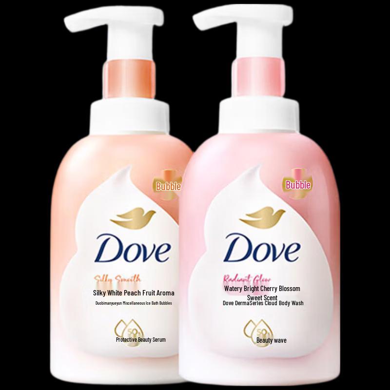 Dove White Peach Scented Shower Foam Duo Pack