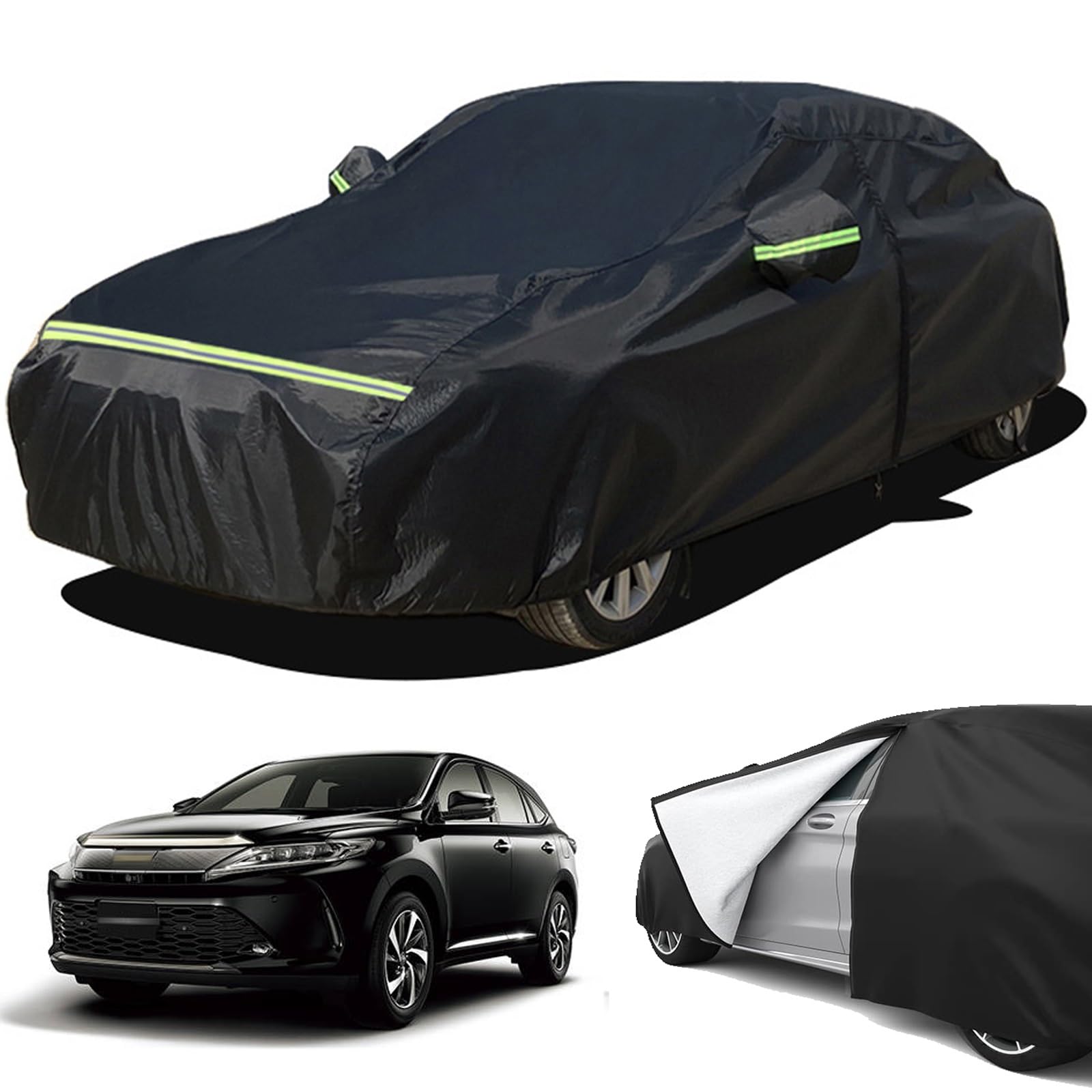 

Чехол для автомобиля, подходящий для всех сезонов, подходит для Toyota Harrier серии 60, эксклюзивный чехол для кузова, плотная ткань Оксфорд 210D, боковая молния на чехле для кузова