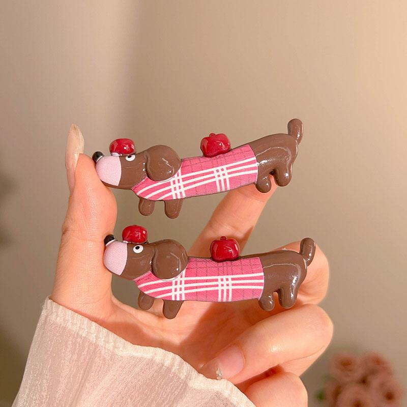 Cute Puppy Dog Duckbill Clip Hairpins New Trendy Ins Side Bang Hair Clip Barrettes For Girls Hair Accessories Cartoon Headwear