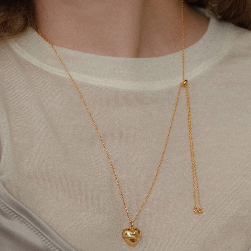 leeENoir Volume Heart Necklace (2color)