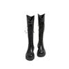 2024 New Boots Women's Spring, Autumn and Winter V-mouth Skinny Versatile Thick Heel Thick Bottom Brown Tall Boots Knight