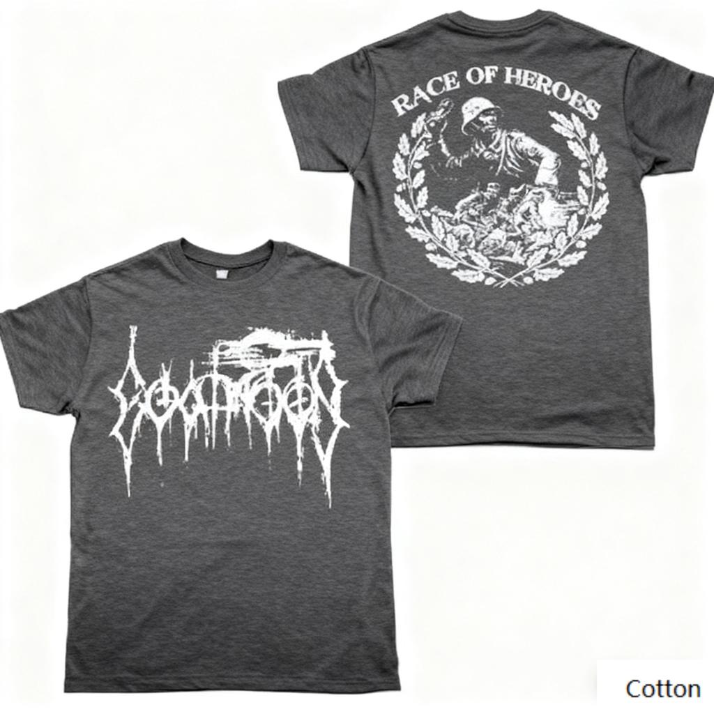 Nostalgický - Temný kov - Retro vojenský - Vibe Crew Neck T-shirt s retro - stylem hrdinského motivu hudební skupiny