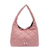 Women's shoulder bag with standard diamond stitching large capacity solid bag