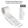 6m White Pleat Tape for Curtains with 15 four claw hook Drape Making Accessories for Living Room Home Bedroom Enhancement