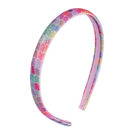 Bandeau pour fille avec peigne à dents lisses et arc anti-glisse Couleur dégradé arc-en-ciel Décoration Cœurs Étoiles Serre-tête